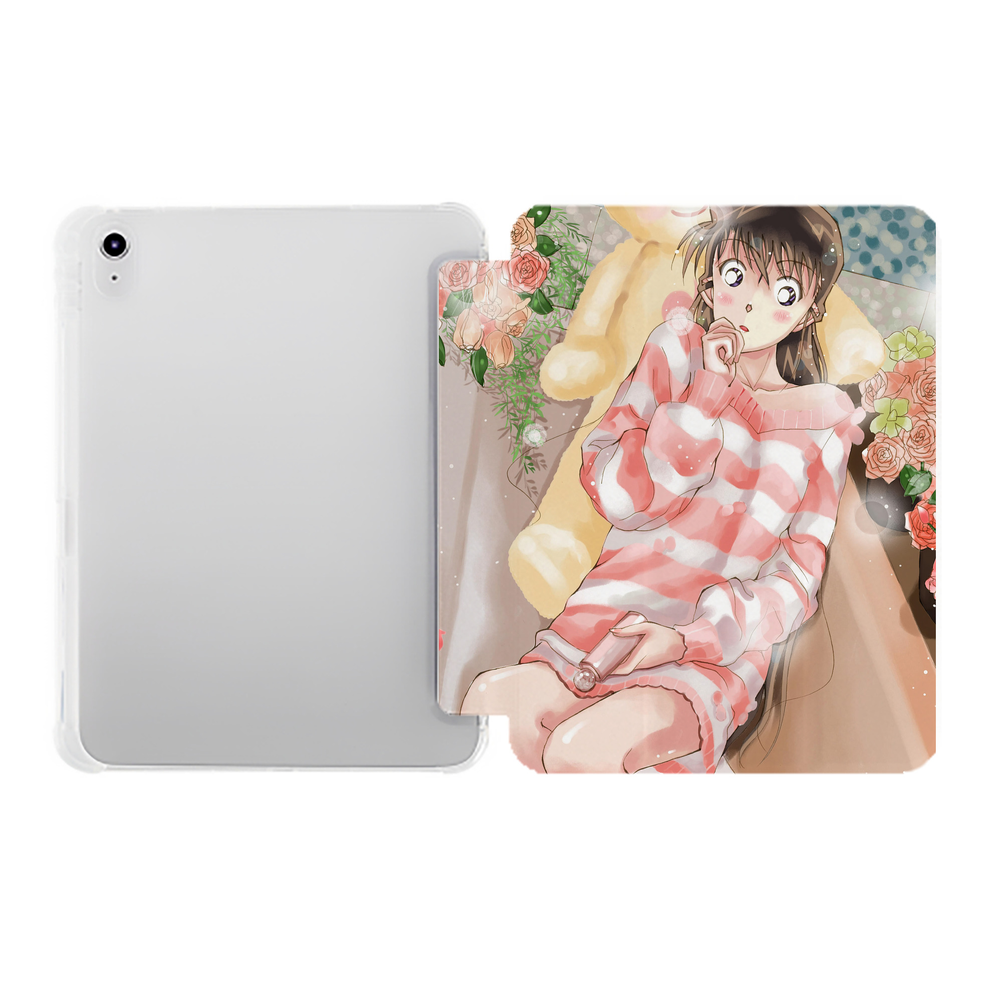 （画像用） 名探偵コナン Detective Conan IPad ケース ペン収納付き 三つ折りスタンド PUレザー×シリコン 対応機種9.5/10.5/10.9インチ
